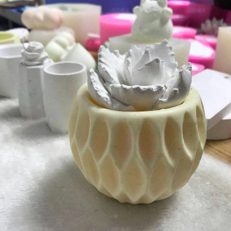 

DIY Flower Pot Silicone Molds for Concrete Succulent Pot Corrosion Resistance