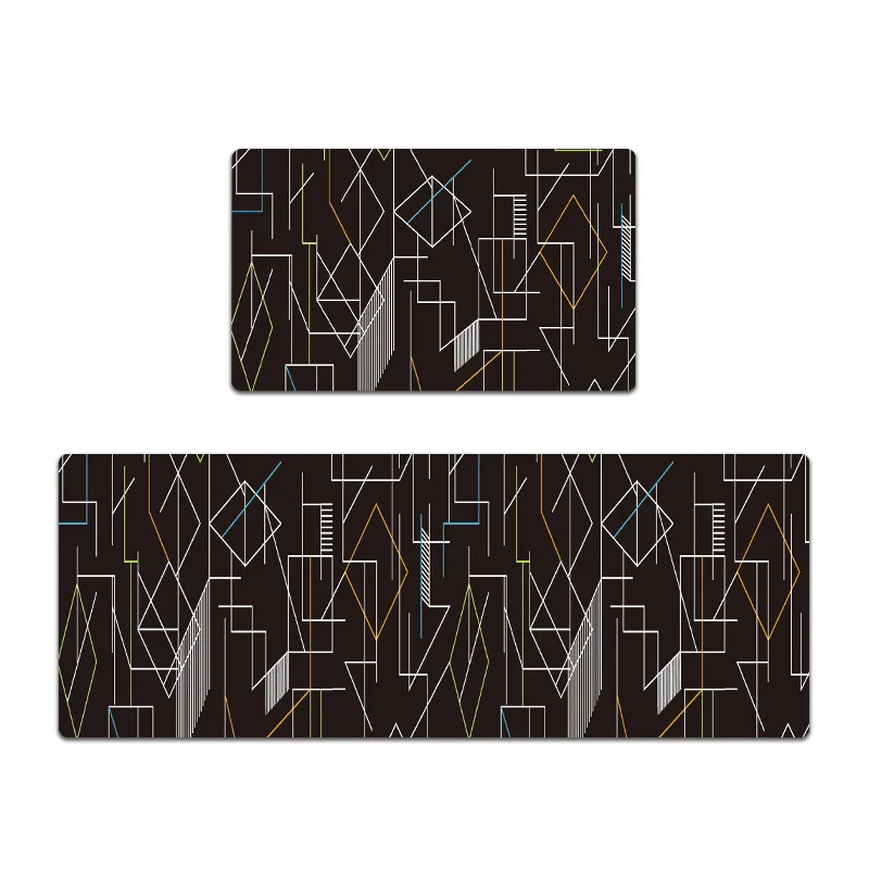 

Kitchen PVC Mat Luxury Style Entrance Doormat Anti-slip Rug For Hallway Bedroom Living Room PU Leather Floor Balcony Bathroom