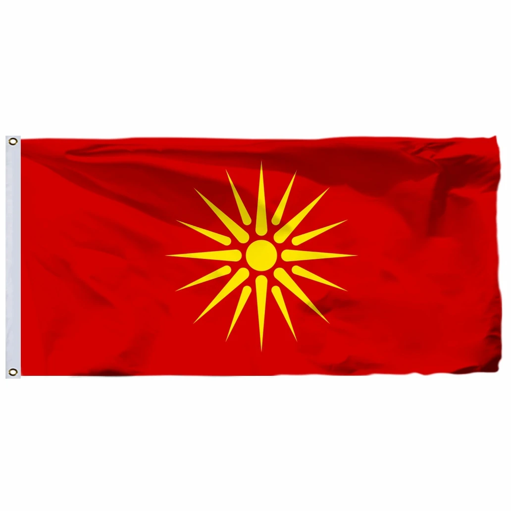 

North Macedonia Republic 1992 Flag 3x5FT 100D Banners Country Banner National Flag 90X150CM 21X14CM