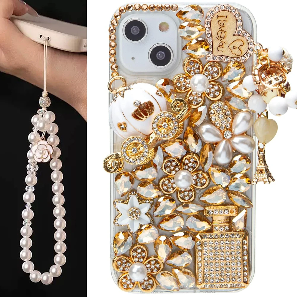 Роскошный сверкающий флакон духов с бриллиантами для iPhone 15 16 14 13 12 11 Pro Max X XS XR 7 8 Plus