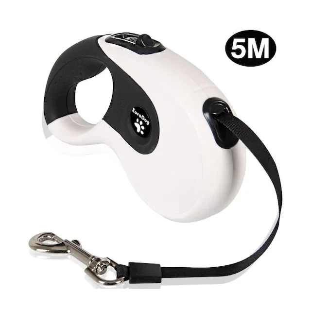 

EuroDog Auto Strip Dog Walking Leash 5 Mt Black-White 397732766