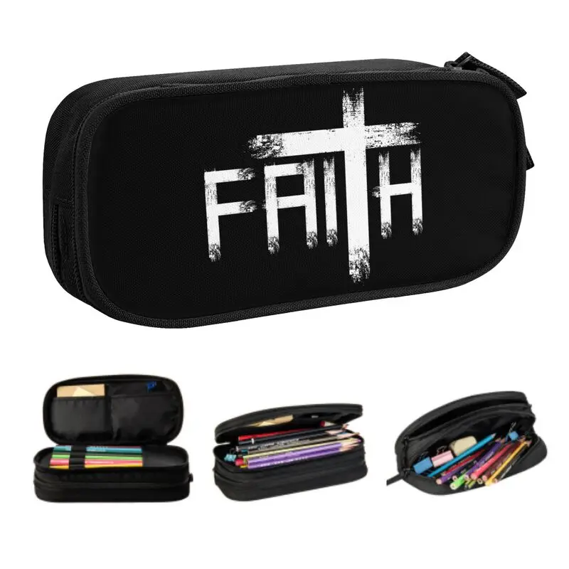 Case Large Capacity Faith Christianity Religious Pencil Box School Accessories