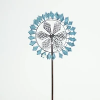 verdigris prism outdoor wind spinner blue teal blades garden wind spinners windmill
