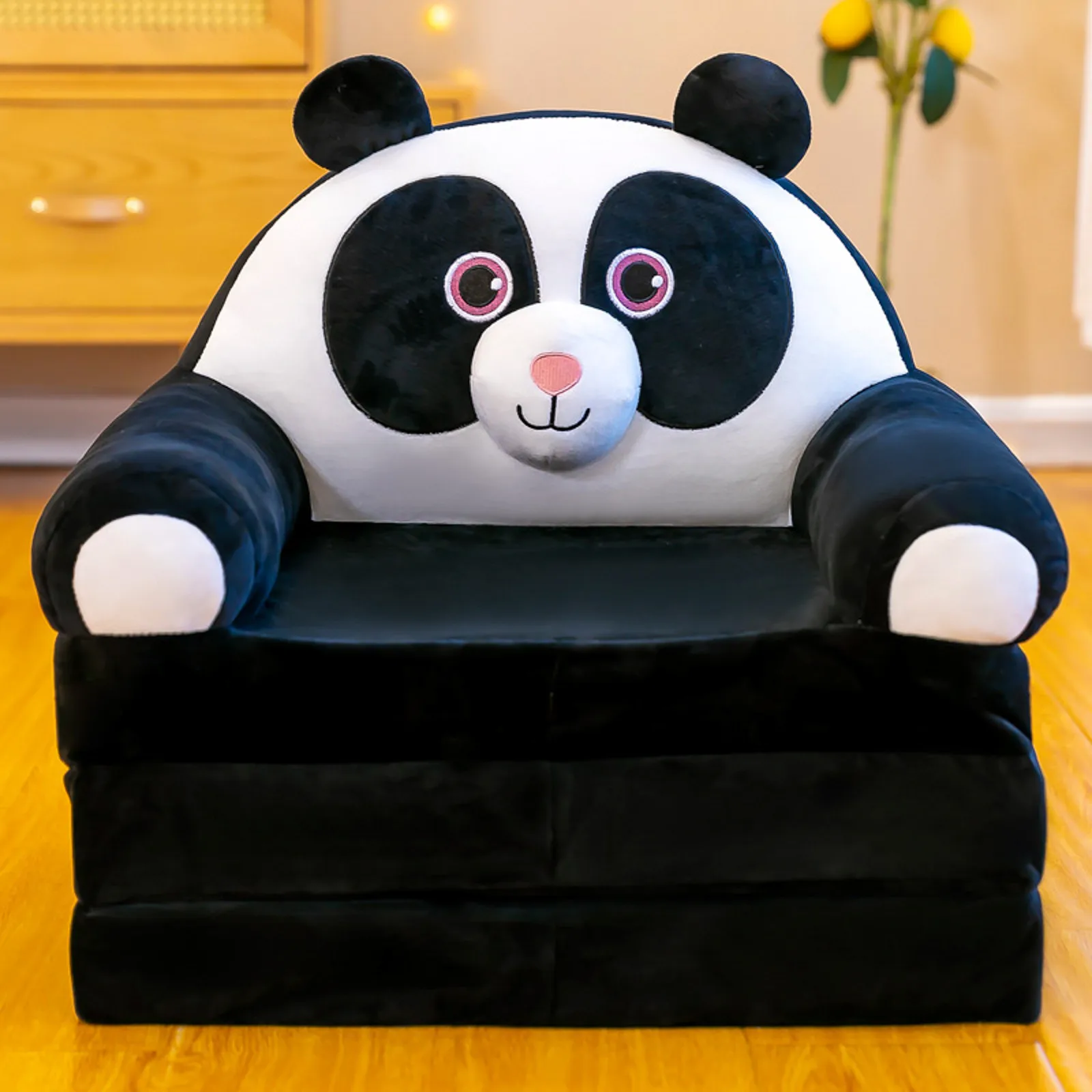 

Rocking Chair Pads Plush Foldable Kids Sofa Backrest Armchair 2 In 1 Foldable Children Sofa Cute Cartoon Lazy Purple Chair Pad