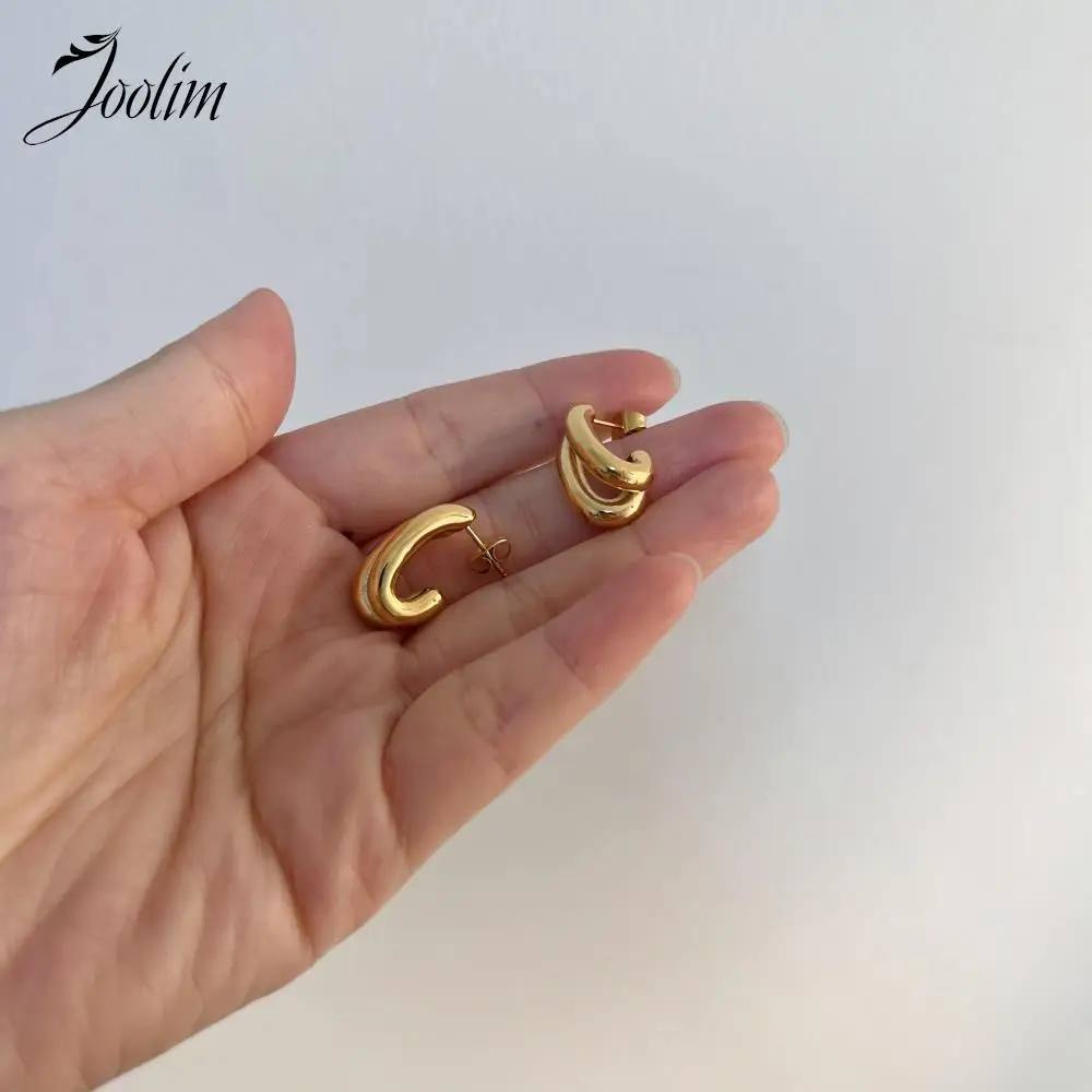 Серьги-кольца JOOLIM из нержавеющей стали женские ювелирные украшения с