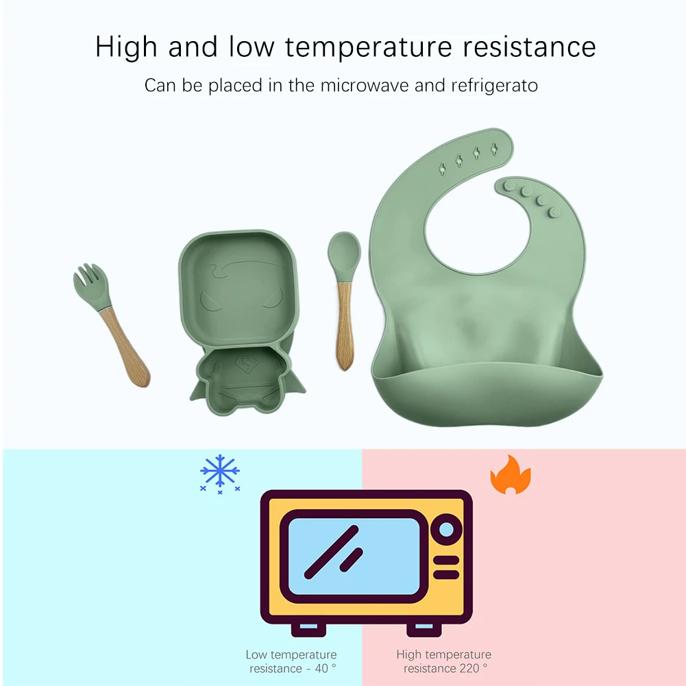 

Набор силиконовых обеденных тарелок для детей, безопасная самодельная посуда, устойчивая к высоким и низким температурам, не содержит Бисф...