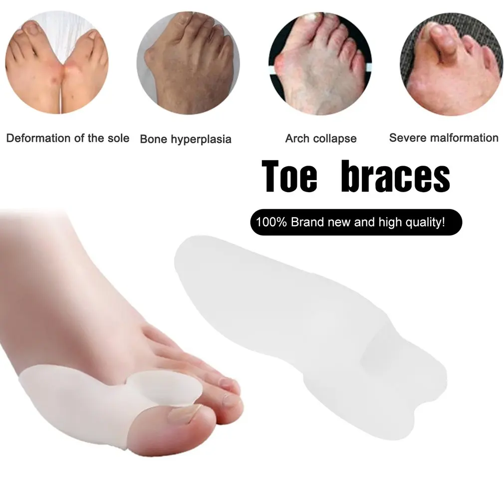 

1 pc White Soft Gel Toe Separator Stretcher Straighteners Alignment Bunion Hallux Valgus Protector Thumb Pain Relief Foot Care