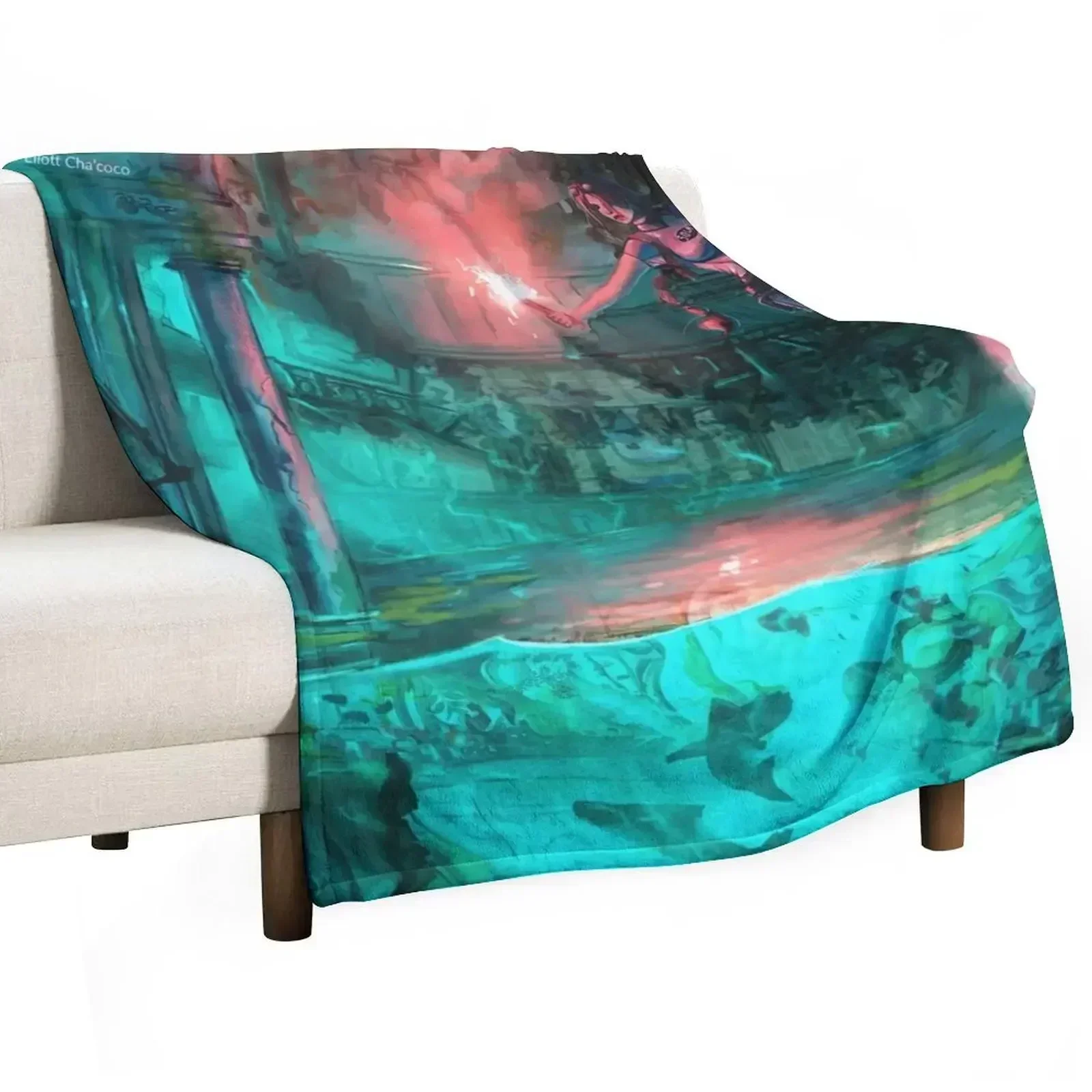 Wreck of the Maria Doria - Tomb Raider 2 Lara Croft Art от Eliott Chaɼoco Плед Кровать Одеяла для волос