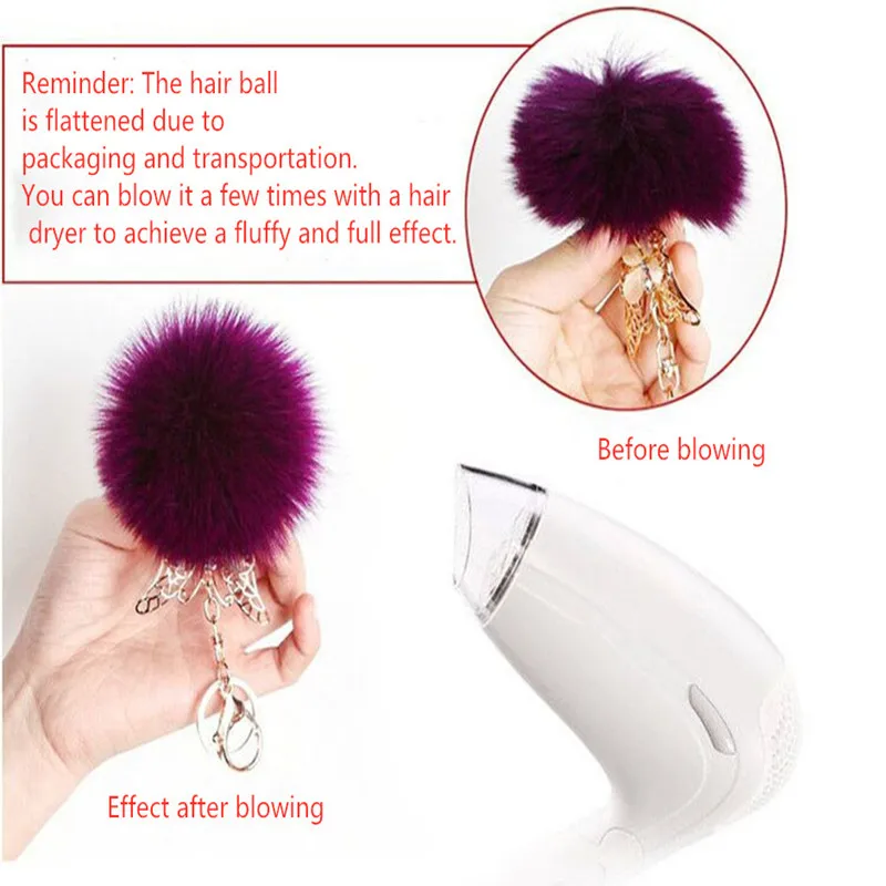 2.5Cm Color Pom Poms Bag Ornaments Real Plush Jewelry Fox Fur Ball Car Keychain Hairpin Diy Material Bag Handmade Accessories images - 6