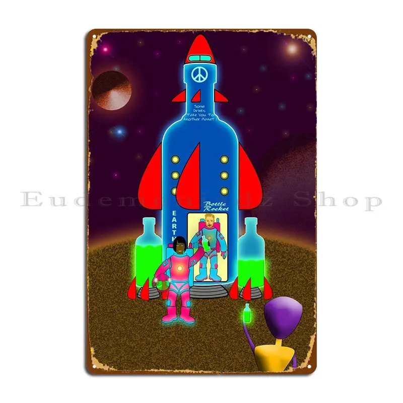 

Питьевой астронавт инопланетянин металлический плакат домашний Печатный Настенный декор киноклуб оловянный плакат