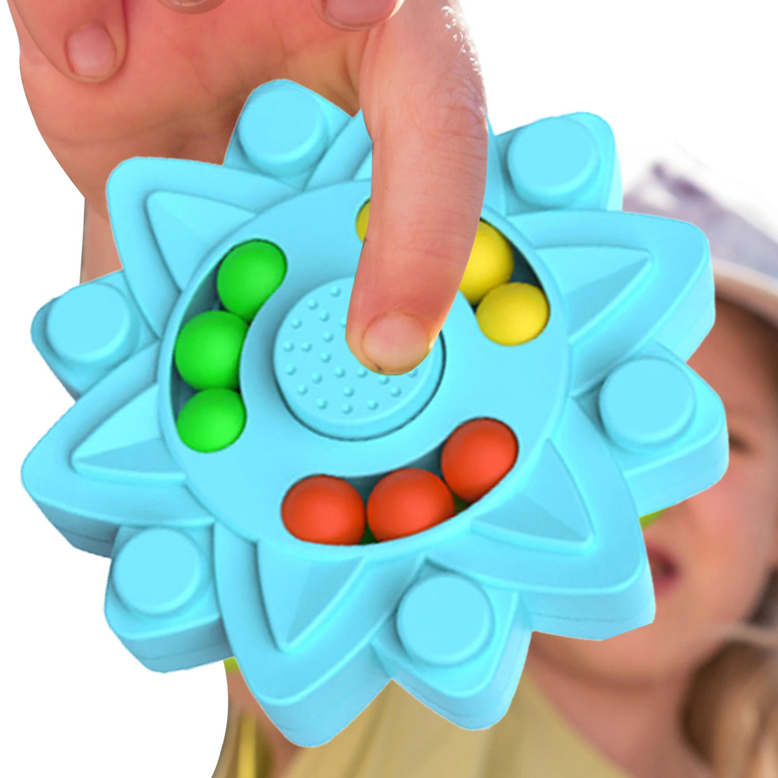 

Rotating Magic Bean Squeeze Toy Hand Spinner Office Relief Stress Anxiety Decompression Puzzle Cube Educational Beads Kids Adult