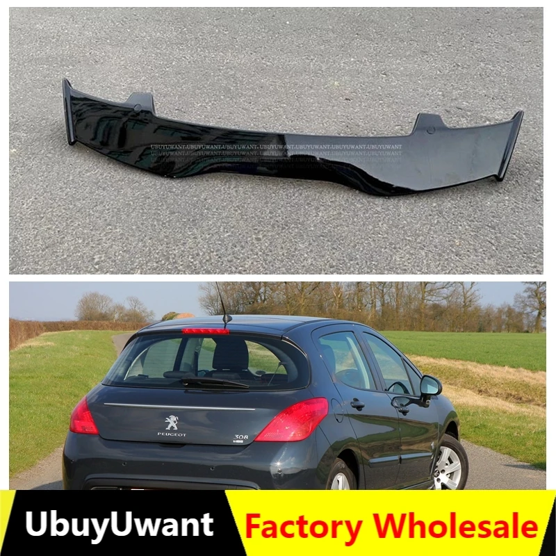 

Для Peugeot 308 2008 2009 2013 заднее крыло из АБС-пластика глянцевый черный спойлер для хэтчбека аксессуары для крыши заднего крыла Спойлер