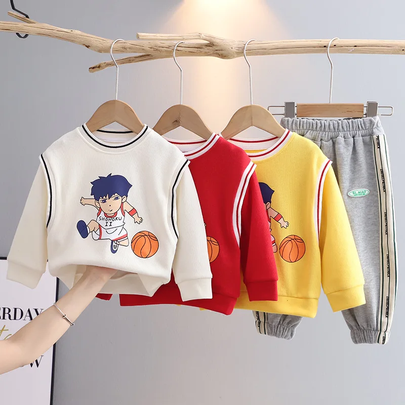 

Baby Boys Clothes Set Kids Cartoon Print Sweatshirt+Pant 2pcs Outfits 2022 Spring Fall 1 To 4Yrs Children's Korean Style Suits