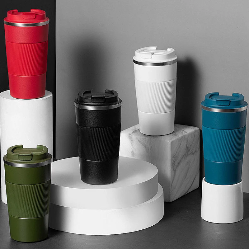 

380ml/510ml Double-layer Stainless Steel Thermal Insulation Coffee Mug Car Travel Non-slip Thermos Office Mug High-end Gift