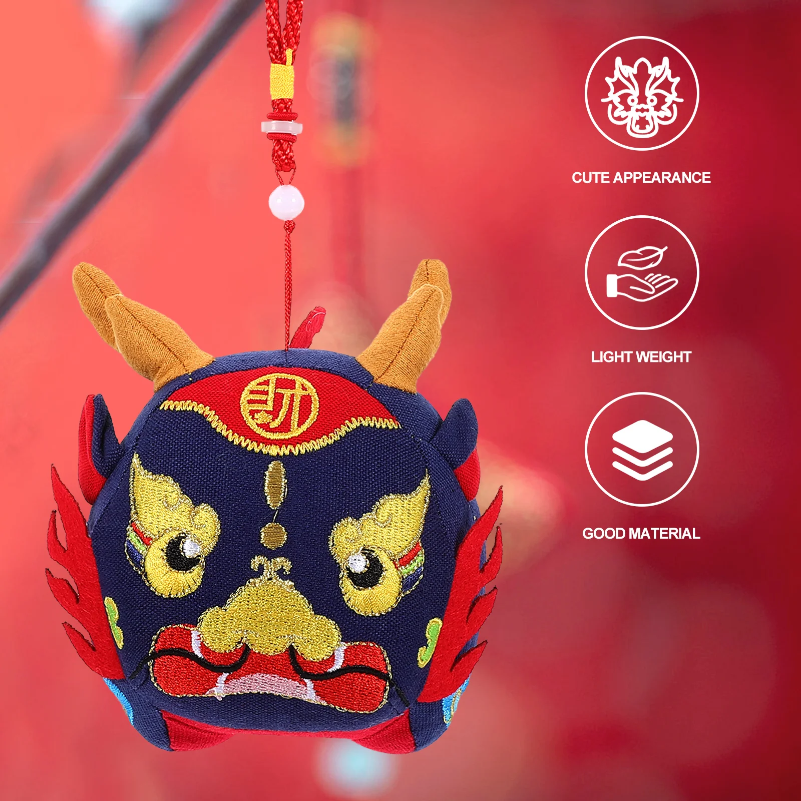 2024 год Дракона-талисмана плюшевая игрушка китайский кулон (синий) (около 18 см)