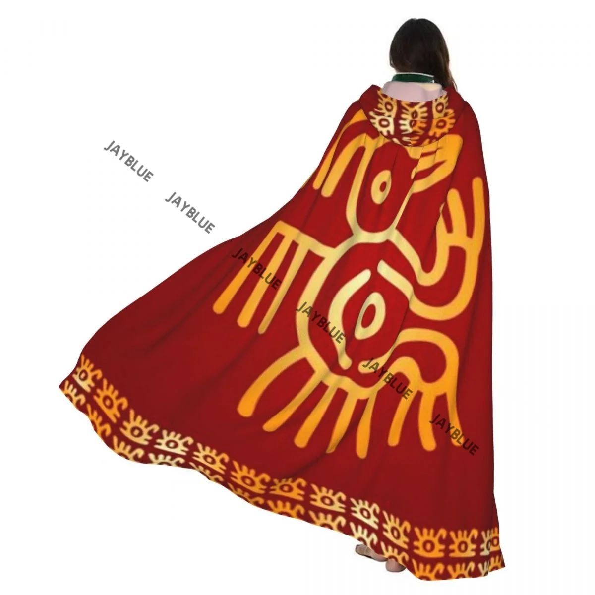 Плащ унисекс для взрослых ацтеков и майя индейцев с капюшоном длинный костюм