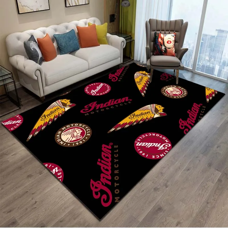 

15 Sizes Indian-Motorcycle Printed Carpet Kids Play Carpet Home Hallway Living Room Bedroom Rugs Bathroom Non-slip Door Mat