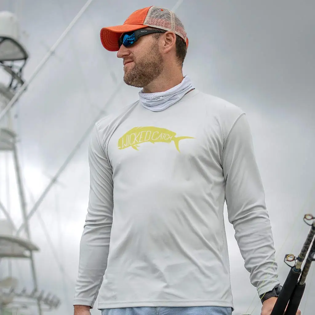 

wickedcatch Fishing Clothing Mens Crewneck Shirt - Print Camisa De Pesca Fishing Long Sleeve Uv Protection Shirt Solarvent Hoody