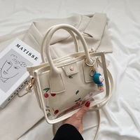2 pcs womens bags spring summer 2022 trend pvc transparent bags luxury design handbags printed womens bags