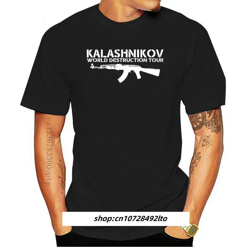 

New Men Free Shipping Hot Sale Brand Clothing Tees Casual Male Ak 47 T Shirt S Xxxl Weapons Military Tee Shirt