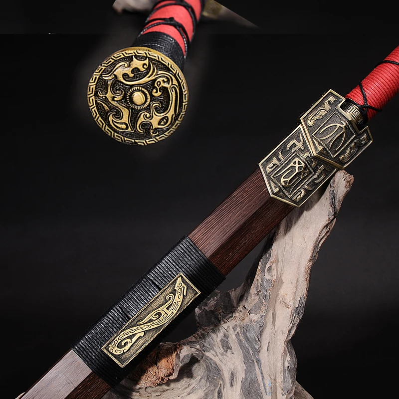 Китайский меч лезвие с двойными краями полностью острые складные стальные