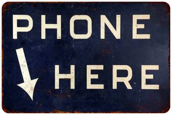 

Phone Here Metal Sign Plaque Metal Vintage Pub Tin Sign Wall Decor for Bar Pub Club Man Cave,20x30cm