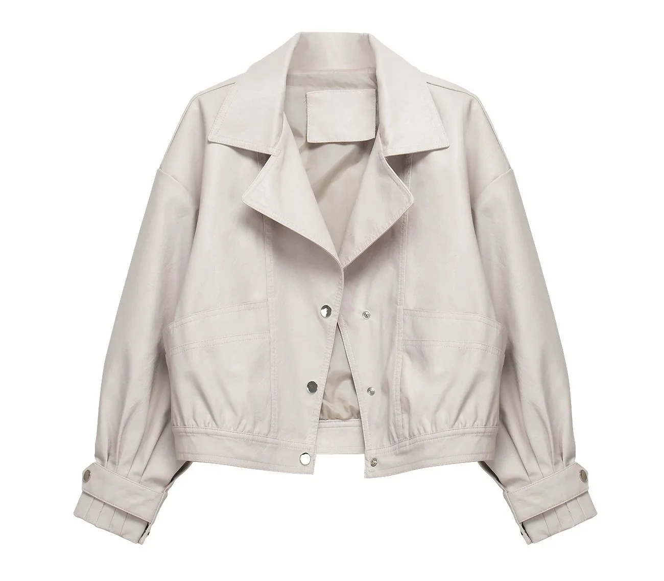 Women's short leather clothing in the spring  autumn of 2022 Korean casual motorcycle clothing loose pu leather jacket jacket