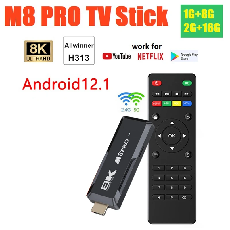 Умная ТВ-приставка M8 PRO Android 12 1 Aiiwinner H313 2 4 ГГц
