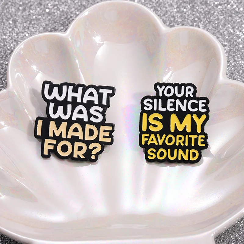 Эмалированная заколка с текстом песни на заказ счастливее чем когда-либо вы