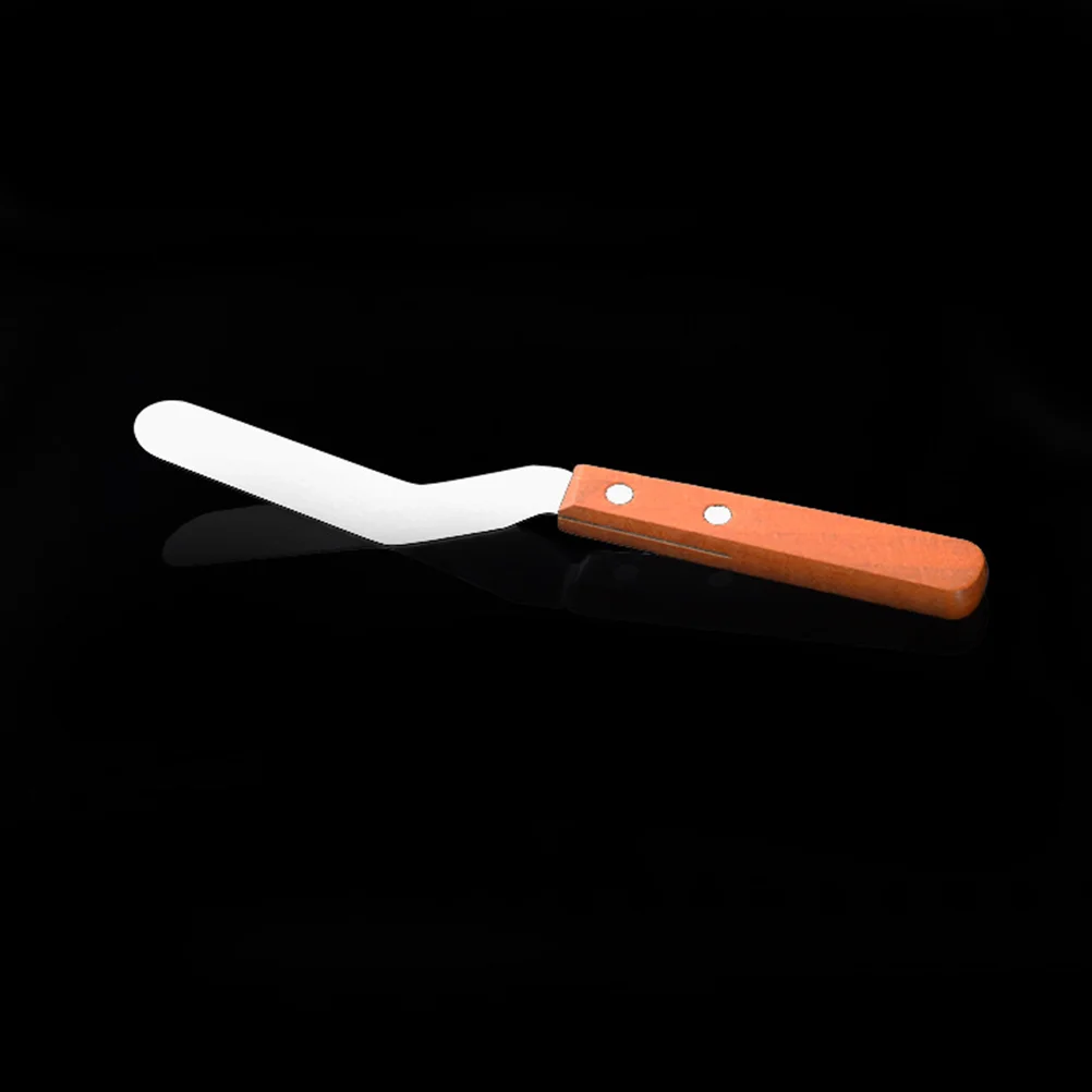 

Stainless Steel Cake Spatula Ice Smoother Pastry Spatula with Rosewood Handle for Cake Shop