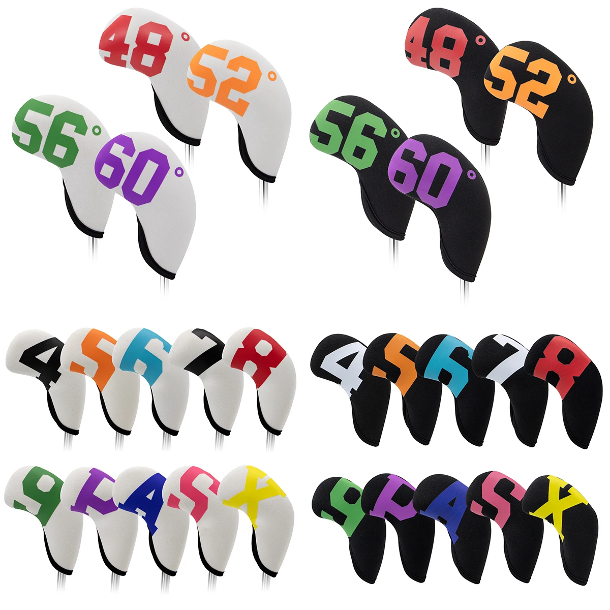 

4/10/11Pcs Golf Irons Cover Wedges Club Protector Headcover Golf Headcover Golf Accessory New High-end Diving Material
