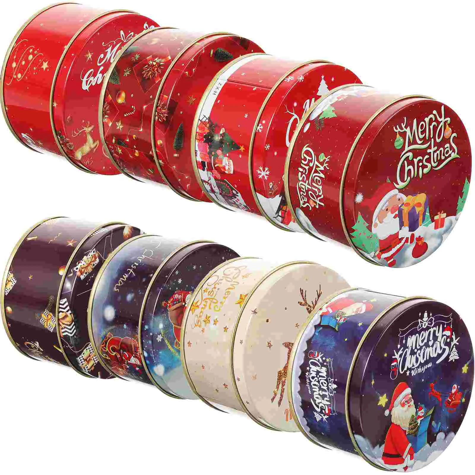 

8 pcs Greeting Card Boxes Christmas Gift Boxes Metal Card Storage Boxes Small Boxes with Lids