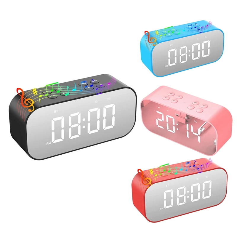 For Bedroom/office,digital Clock With Bluetooth Speaker,alarm Clock For Heavy Sleepers Adults/teens
