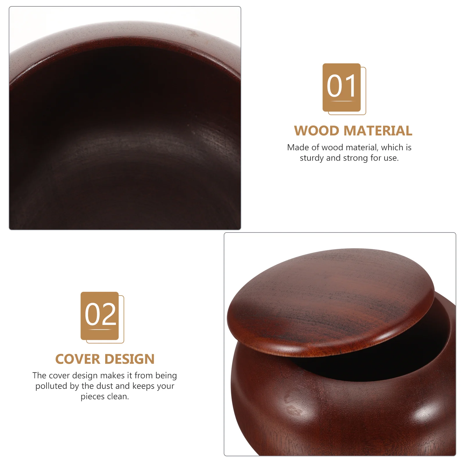 Go Chess Pieces Bowl Простая миска для хранения шахматных фигур Деревянные шахматные