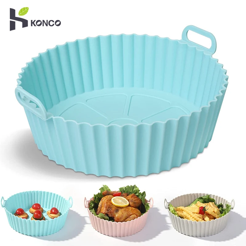 

Silicone Pot for Airfryer Reusable Non-stick Air Fryer Silicone Liners Pizza Plate Grill Pot Kitchen Cake Cooking Baking Tools