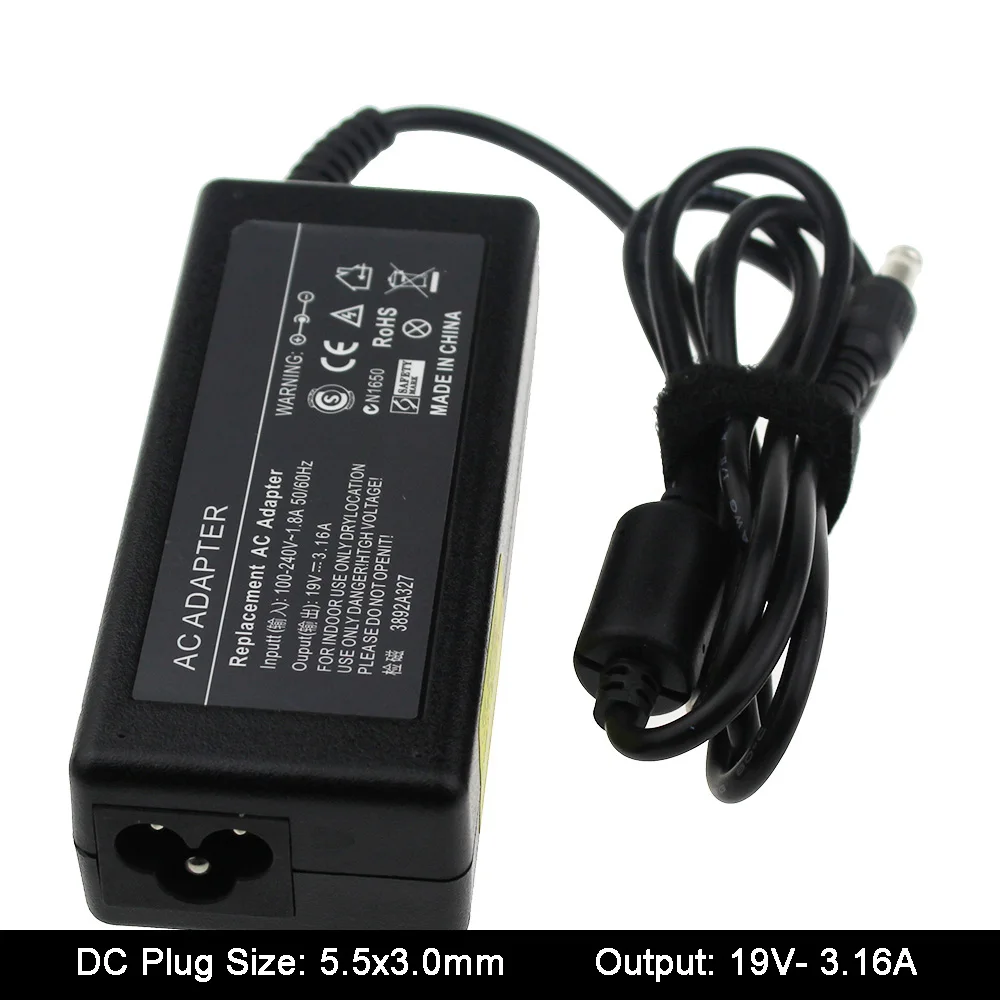 

19V 3.16A Universal Laptop AC Adapter Power Supply For Samsung AD-6019 ADP-60ZH AD-6019R CPA09-004A PA-1600-66 APD-60HZ Charger