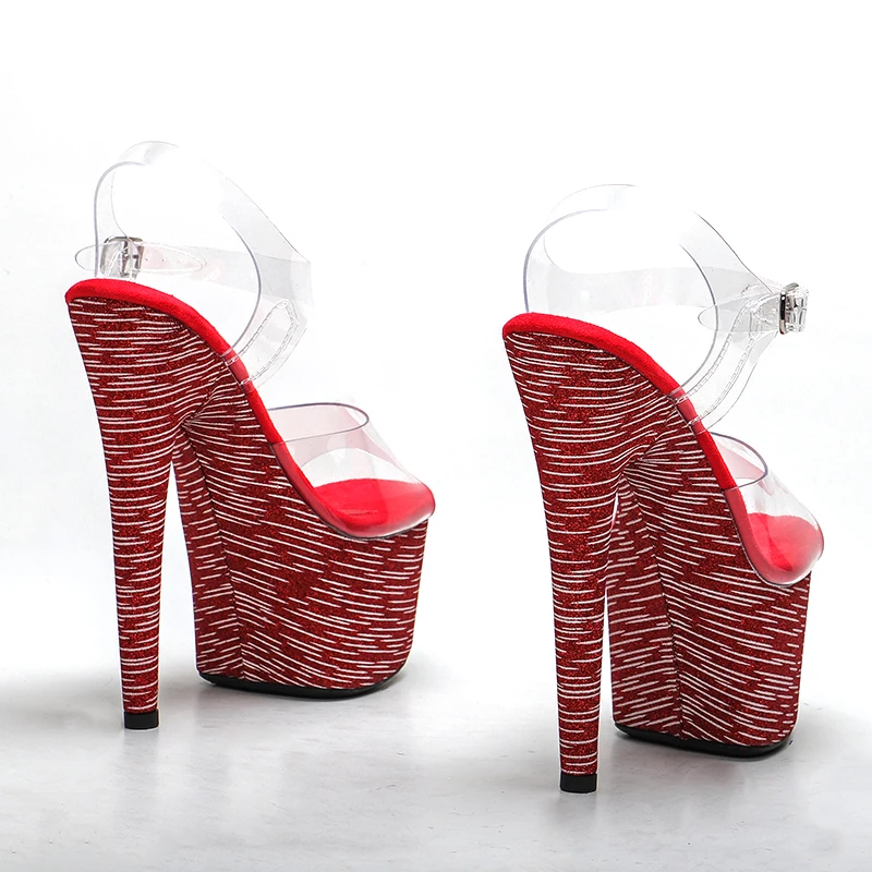 Leecabe 7Inch/17cm PVC upper  Women's Platform Sandals Pole Dancing Shoes  High Heels Shoes party high heel shoes