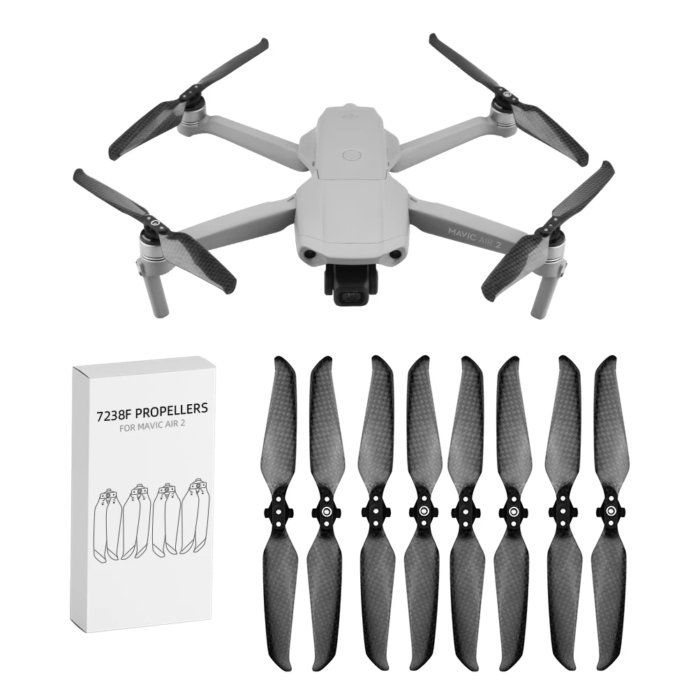 1 пара пропеллеров из углеродного волокна для DJI Mavic Air 2 Drone шумоподавление
