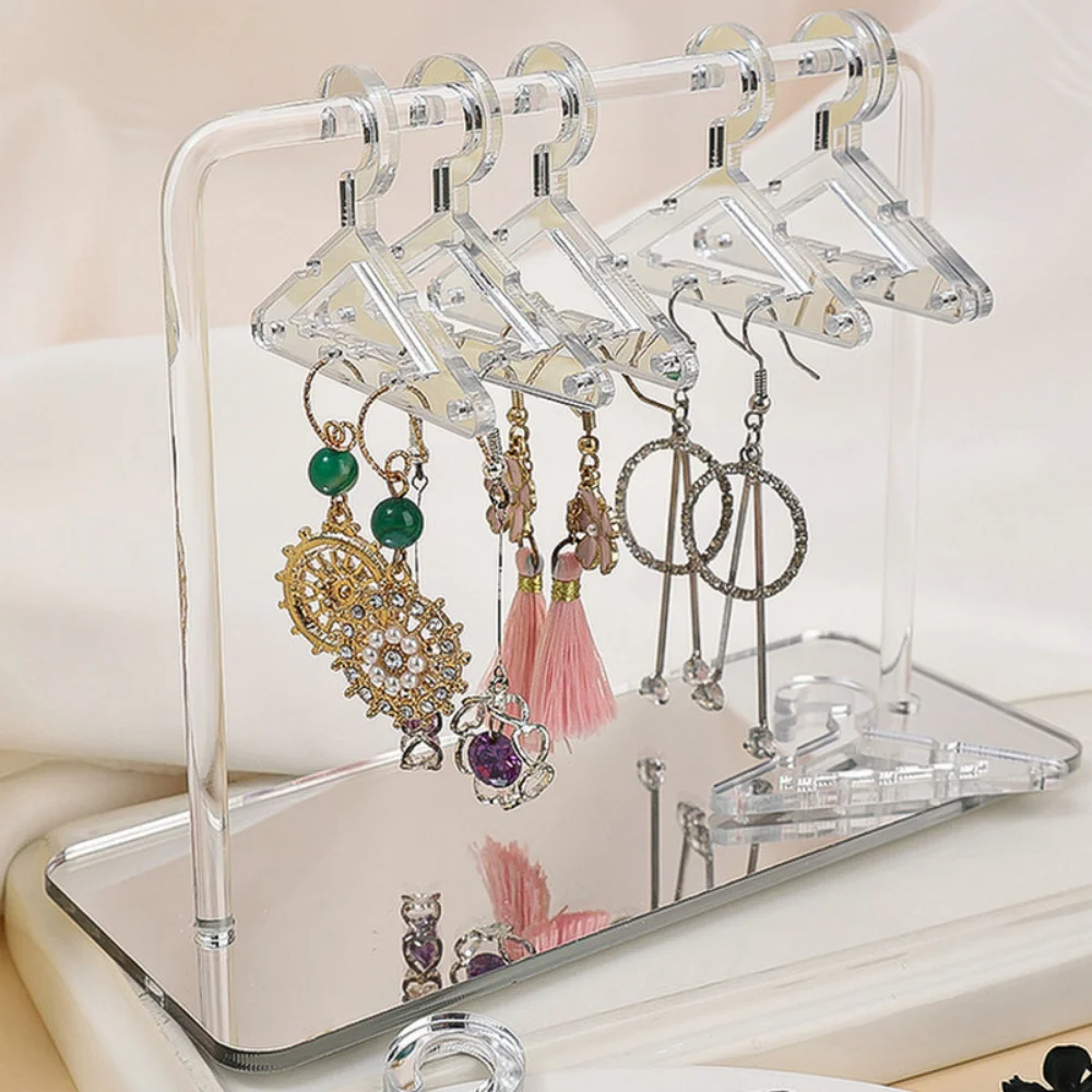 8Pcs Hangers Clear Acrylic Jewelry Display Rack Earrings Hanging Clothes Stand Storage Jewelry Shopwindow Manager Display Racks