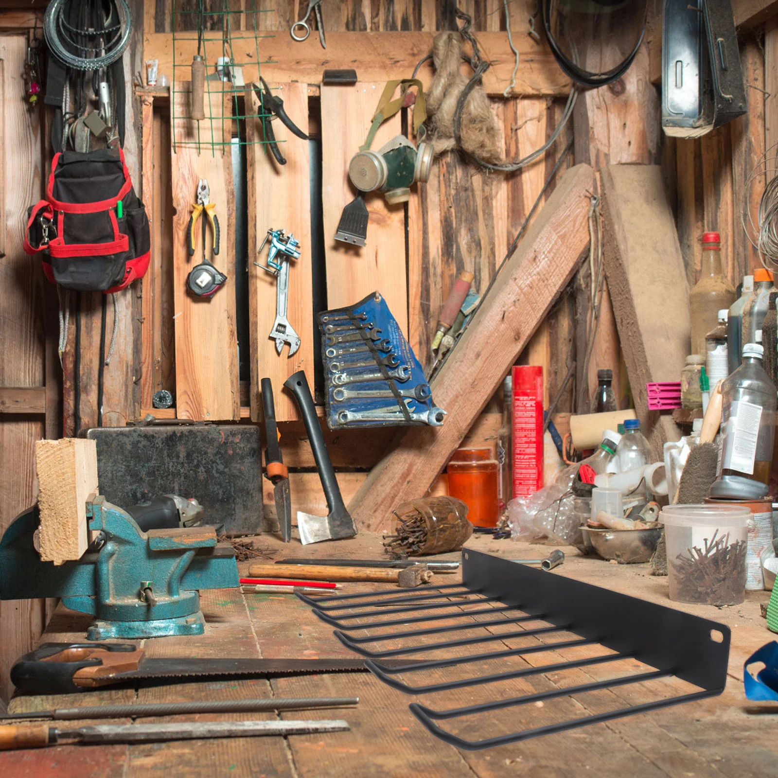 

Storage Frame Tool Organization Shelf Shelves Holder Wall Mount Iron Power