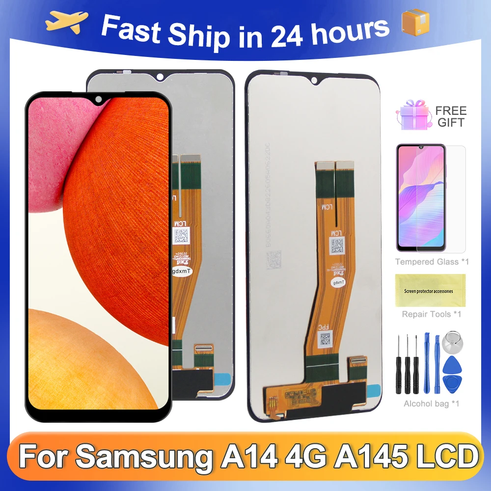 

A14 4G LCD 6.6"For Samsung Galaxy A14 4G LCD Touch Screen Digitizer Assembly A14 LTE A145F A145P A145M Display With Frame