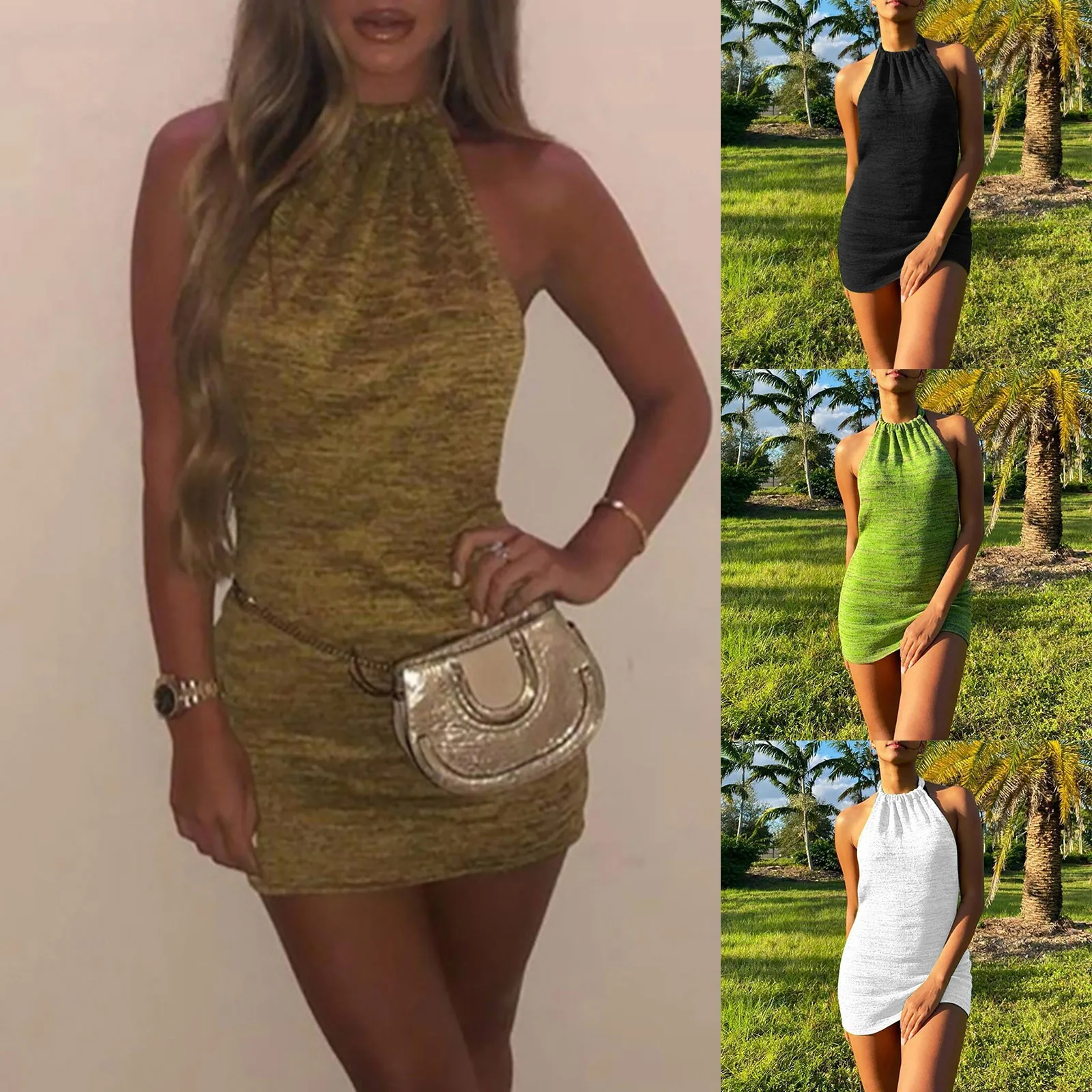 

Модное однотонное повседневное облегающее Привлекательное платье на бретелях с открытой кружевной спинкой, женское платье для подростков,...