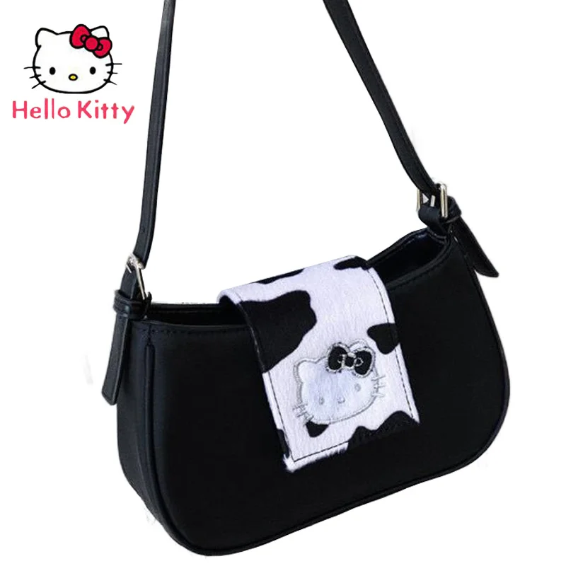 Y2K Hello Kitty Cows Girl Crossbody Pack Kawaii Sanrio Cute Print Messenger Shoulder Bag Ladies Shoulder Bag Girl Birthday Gift