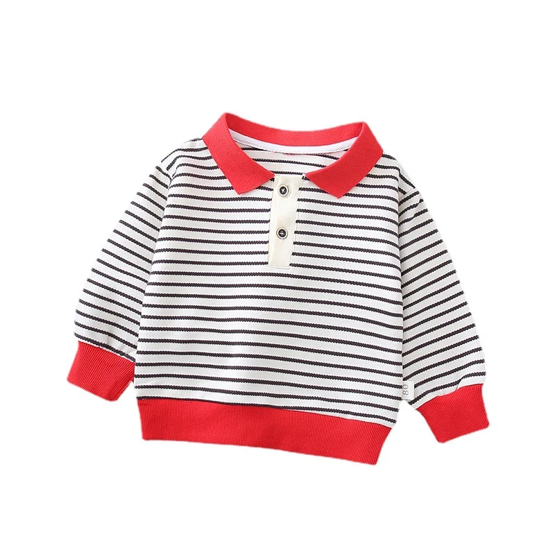 

Spring Autumn Fashion Baby Girl Clothes Boy Cotton Casual Striped T-Shirt Children Active Costume Infant Clothing Kids CB0152