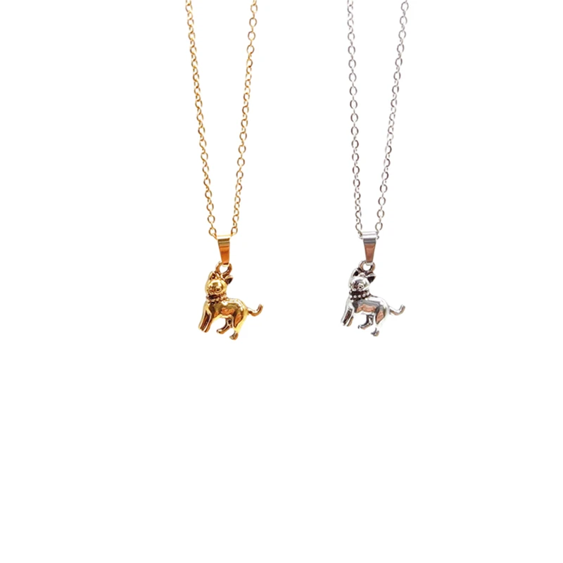 

Fashion hound necklace retro punk stainless steel collarbone pendant necklaces jewelry wholesale iron