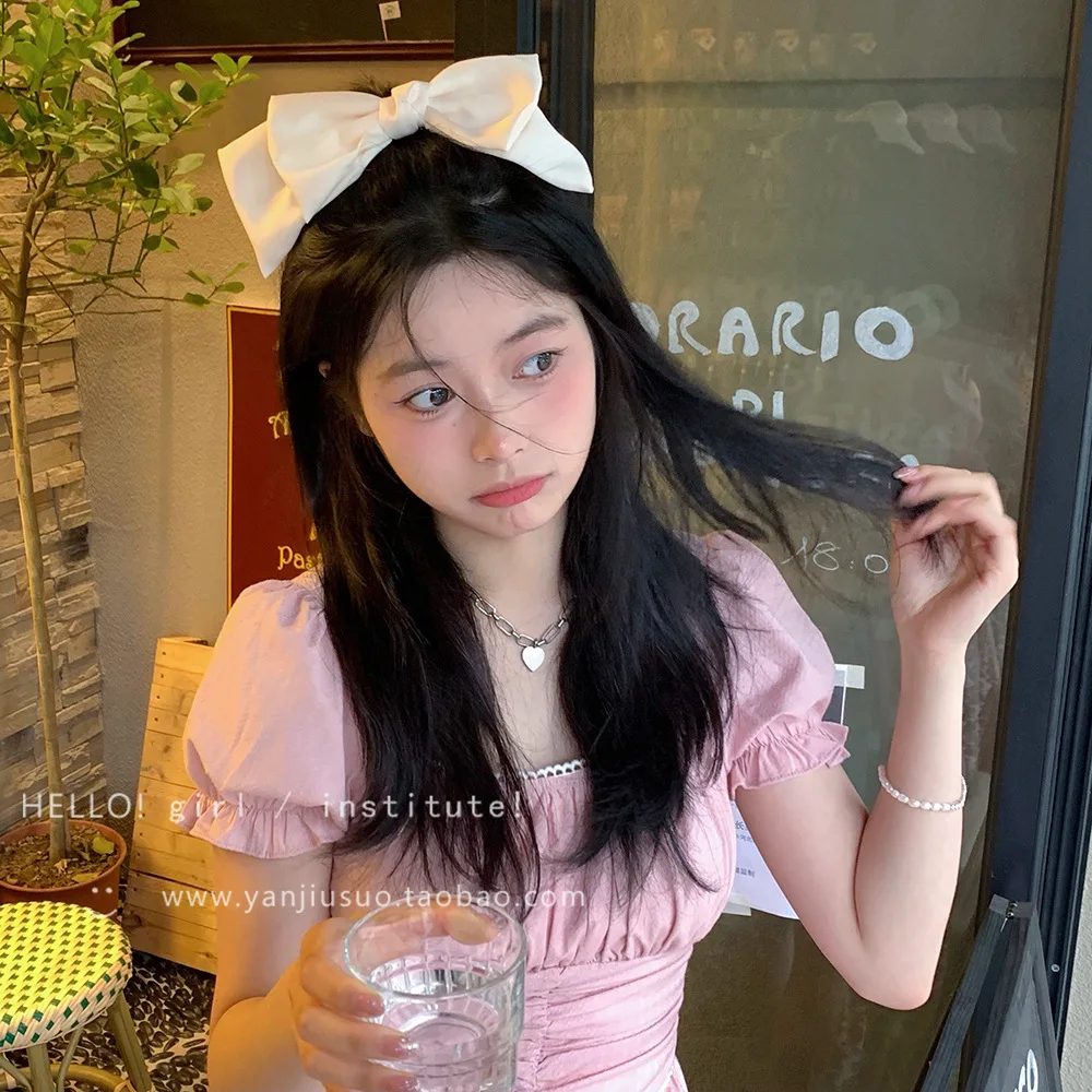 

2022 New Fashion Summer Sweet Bow Hair Clip Vintage French Satin Top Clip Princess Hair Clip Hair Accessories