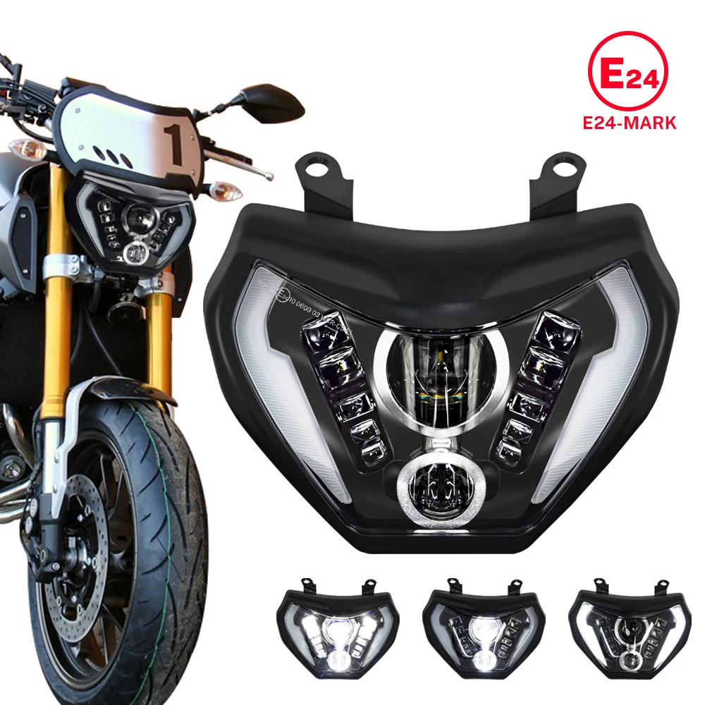 

Водонепроницаемые фары для мотоциклов Yamaha MT07 2018-2019, аксессуары ДХО 110 Вт, черные мотоциклетные фары MT 09 FZ 09 2014 2015 2016