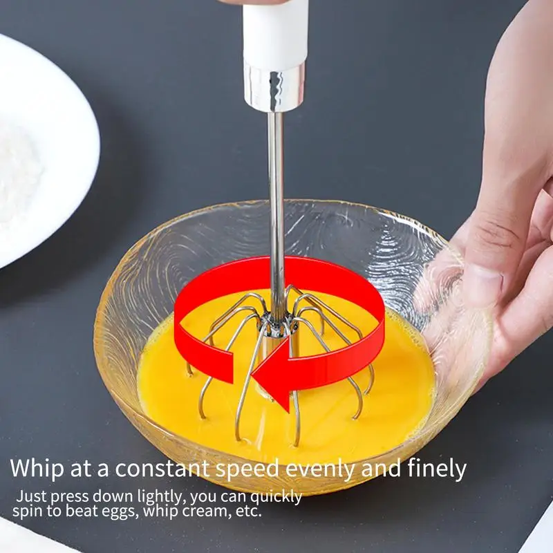New Semi-Automatic Whisk Stainless Steel Hand Push Mixer Rot