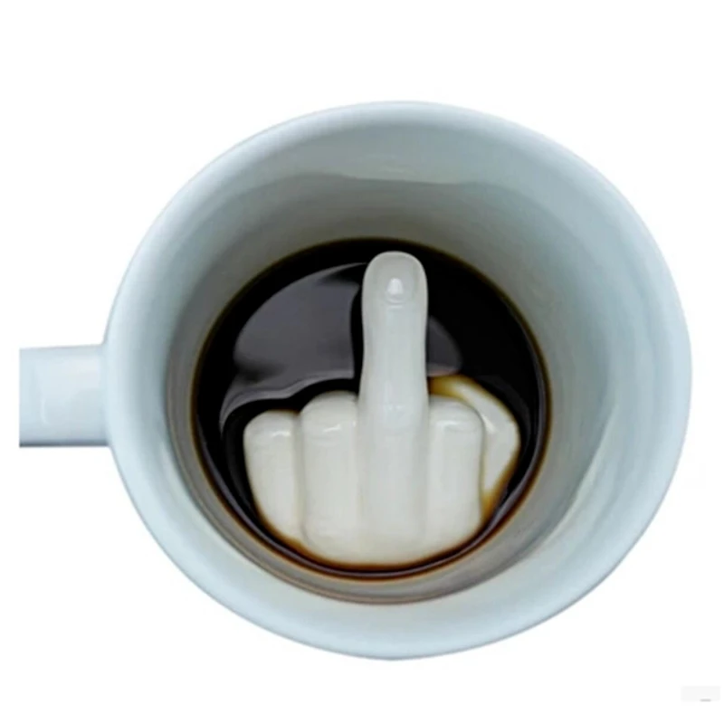 

Spoof Gift Creative Funny Mug Middle Finger Coffee Cup Ceramic Water Cup Tricky Friend Gift Mugs Coffee Cups Kawaii Mug 380ml