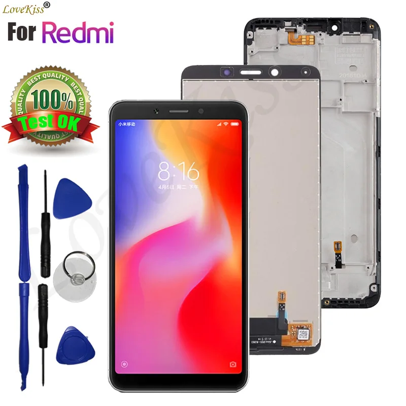 

For Xiaomi Redmi 6 M1804C3DG Redmi 6A M1804C3CG LCD Display Touch Screen Digitizer Front Panel Sensor Lens Assembly Replacement